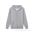 Fleece zipper thick solid color sweater